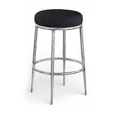 Ferro Black Performance Fabric Upholstered Bar Stool