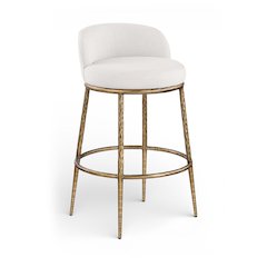 Ferro Cream Performance Fabric Upholstered Bar Stool