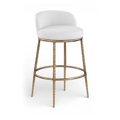 Ferro White Performance Fabric Upholstered Bar Stool