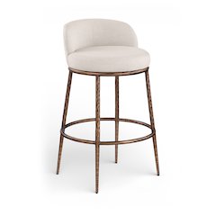 Ferro Beige Performance Fabric Upholstered Bar Stool