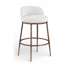 Ferro Cream Performance Fabric Upholstered Bar Stool