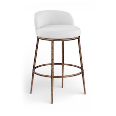 Ferro White Performance Fabric Upholstered Bar Stool