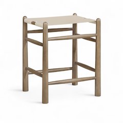 Santos Beige Vegan Leather Upholstered Counter Stool
