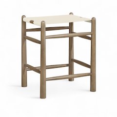 Santos Cream Vegan Leather Upholstered Counter Stool