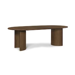 Caldra 94" Brown Oak Veneer And Solid Wood Dining Table