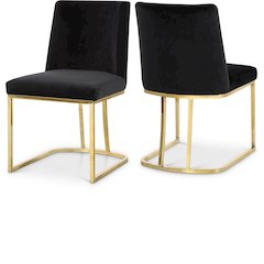 Heidi Black Velvet Dining Chair, Set of 2