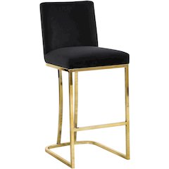 Heidi Black Velvet Stool