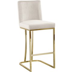 Heidi Cream Velvet Stool