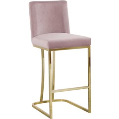 Heidi Pink Velvet Stool