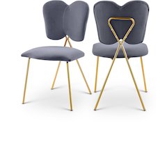 Angel Grey Velvet Dining Chair, Set of 2