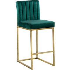 Giselle Green Velvet Stool