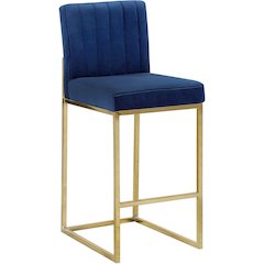 Giselle Navy Velvet Stool