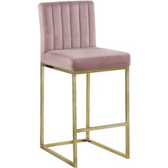 Giselle Pink Velvet Stool