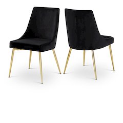 Karina Black Velvet Dining Chair, Set of 2