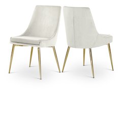 Karina Cream Velvet Dining Chair, Set of 2