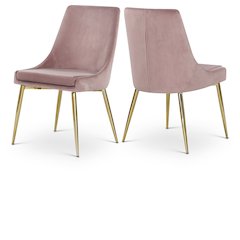 Karina Pink Velvet Dining Chair, Set of 2