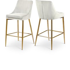 Karina Cream Velvet Stool, Set of 2
