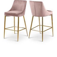 Karina Pink Velvet Stool, Set of 2