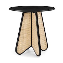Butterfly 36" Black / Natural Solid Wood And Natural Cane Counter Height Table