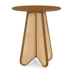 Butterfly 36" Brown / Natural Solid Wood And Natural Cane Bar Height Table