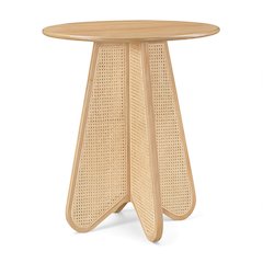 Butterfly 36" Natural Solid Wood And Natural Cane Bar Height Table