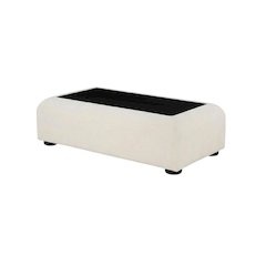 Cream Coffee Table with Black Finish and Art Deco Style for Living Rooms