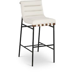 Burke Cream Vegan Leather Bar Stool