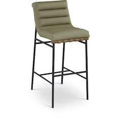 Burke Olive Green Vegan Leather Bar Stool