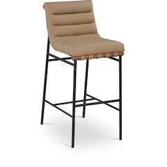Burke Tan Vegan Leather Bar Stool