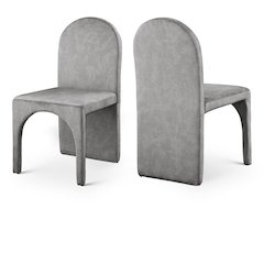 Summer Grey Velvet Dining Side Chair, Set of 2