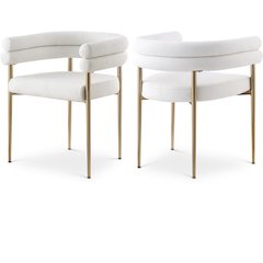 Brielle Cream Boucle Fabric Dining Chair, Set of 2