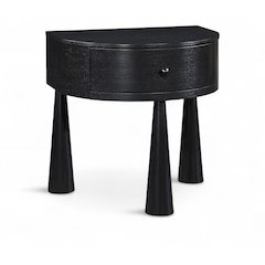 Oasis Black Acacia Veneer And Solid Wood Night Stand