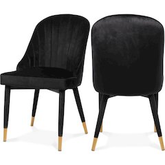 Belle Black Velvet Dining Chair, Set of 2