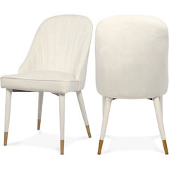 Belle Cream Velvet Dining Chair, Set of 2