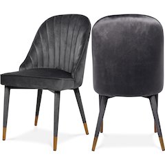 Belle Grey Velvet Dining Chair, Set of 2