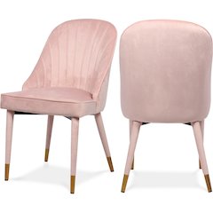 Belle Pink Velvet Dining Chair, Set of 2