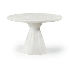 Aquino 43.5" White Concrete Indoor/Outdoor Dining Table