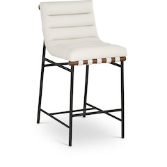 Burke Cream Vegan Leather Counter Stool