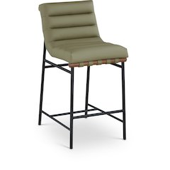 Burke Green Vegan Leather Counter Stool
