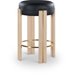 Harrison Black Vegan Leather Counter Stool