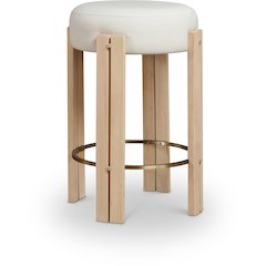 Harrison Cream Vegan Leather Counter Stool