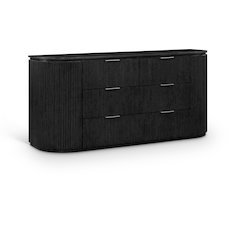 Astrid Black Solid Wood And Oak Veneer Dresser