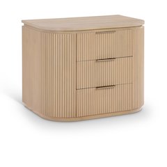 Astrid Natural Solid Wood And Oak Veneer Nightstand