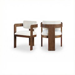 Brown Velvet Dining Chairs Set of 2 with Armrests and Art Deco Design