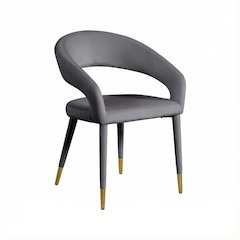 Gold Velvet Dining Chair with Armrest and Contemporary Design SKU