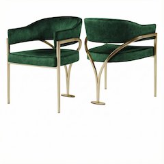Gold Velvet Dining Chairs Set of 2 with Contemporary Design and Durable Frame