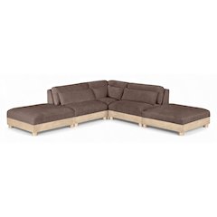 Turin 120" Brown Chenille Fabric Upholstered 5pc. Modular Sectional