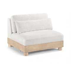 Turin Cream Chenille Fabric Upholstered Modular Armless Chair