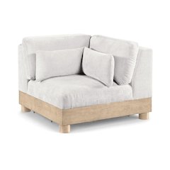 Turin Cream Chenille Fabric Upholstered Modular Corner Chair