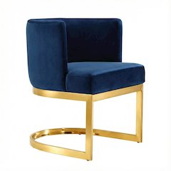 Gold Velvet Dining Chair with Arm Height 29.5 and Contemporary Design